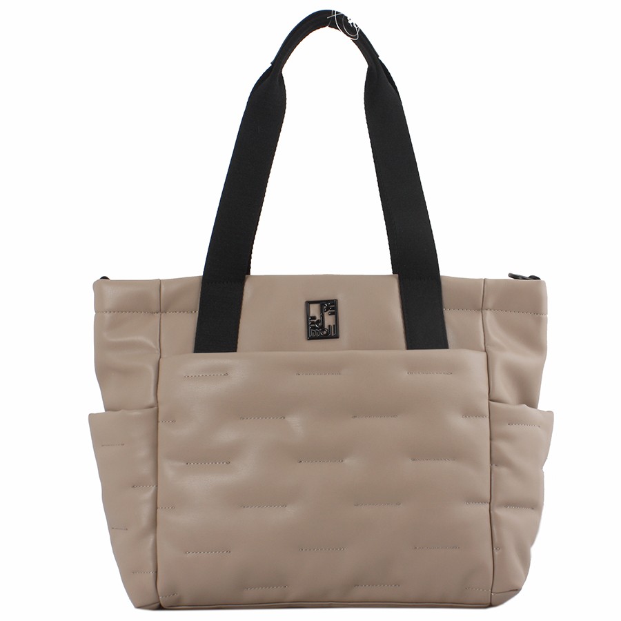 bolso napa taupe con doble asa Pepe Moll bolso napa taupe con doble asa Pepe Moll